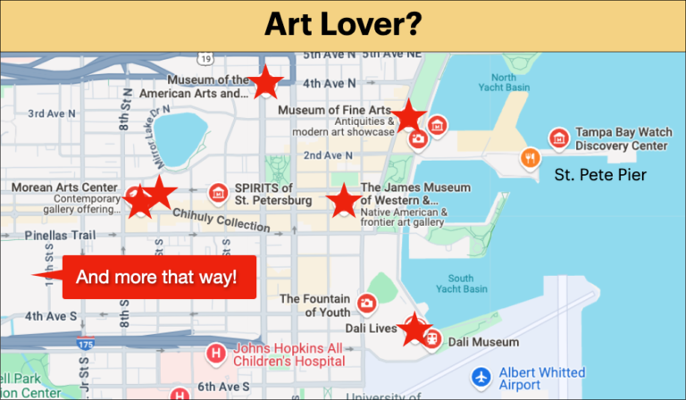 Map of St Pete museums